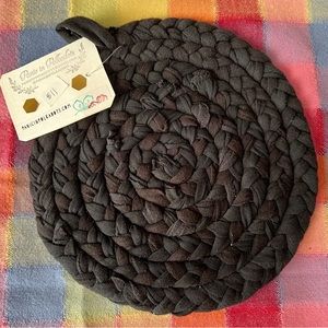 Black Braided Trivet Potholder